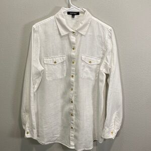 Ellen Tracy vintage linen‎ button up